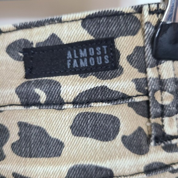 Almost Famous Animal Print Mid Rise Skinny Jean 1 - Picture 7 of 8